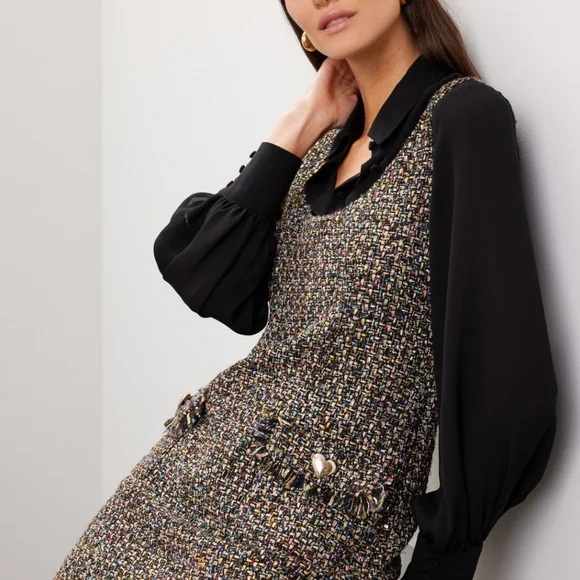 Cinq a Sept Florianna Tweed Mini Dress 6 - Picture 3 of 11